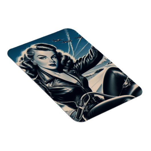  Motorfiets Pin Up Magneet (Rechterzijde)