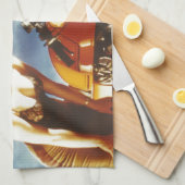 Motorfiets Pin Up Meisje Theedoek (Quarter Fold)