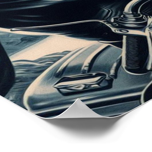  Motorfiets Pin Up Poster (Hoek)