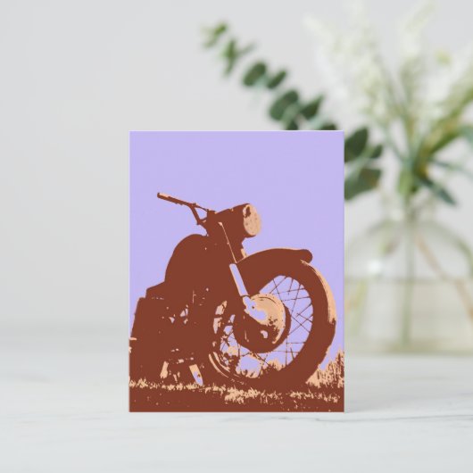  motorfiets pop art stijl briefkaart (Staand voorkant)