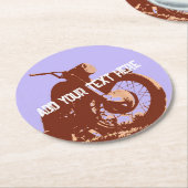  motorfiets pop kunst met elke tekst ronde kartonnen onderzetter (Gebogen)