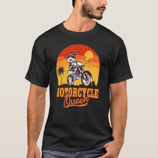 Motorfiets Queen Biker Girl Racer Dirt Bike Motorb T-shirt (Voorkant)