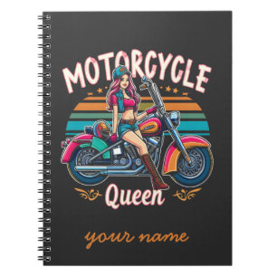 Motorfiets Queen Nice Biker Girl Gift Motorrijder Notitieboek