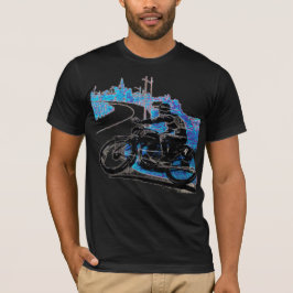  motorfiets race - Blauw T-shirt