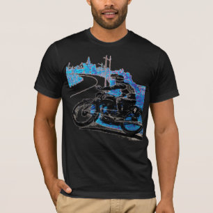  motorfiets race - Blauw T-shirt