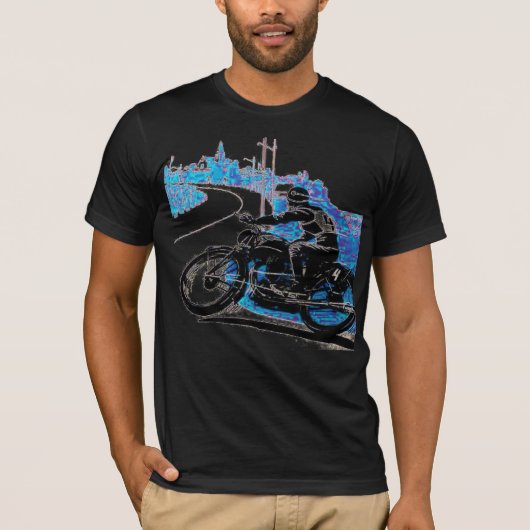 motorfiets race - Blauw T-shirt (Voorkant)