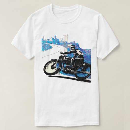 motorfiets race - Blauw T-shirt (Design voorkant)