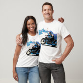  motorfiets race - Blauw T-shirt (Unisex)