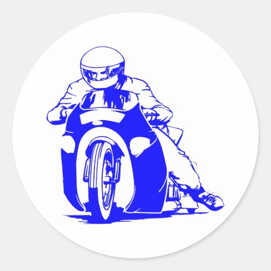 Motorfiets racen slepen ronde sticker (Voorkant)