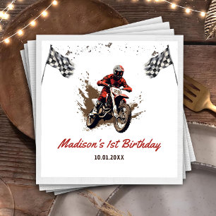 Motorfiets Red Dirt Bike Verjaardagsfeestje Servet