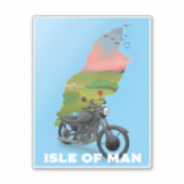 Motorfiets reisposter Isle of Man Sticker (Voorkant)