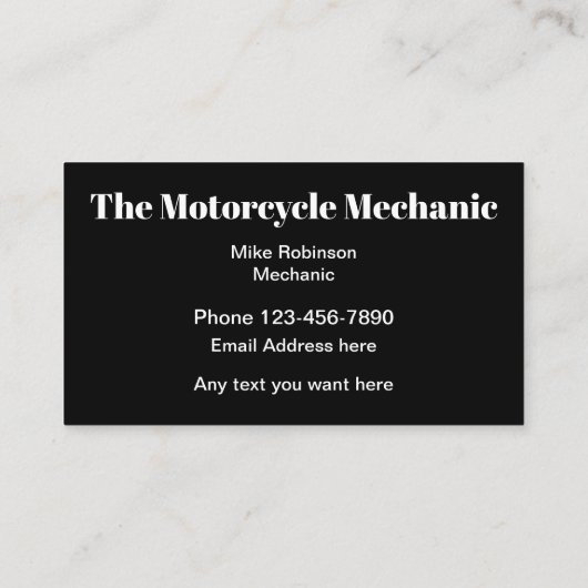 Motorfiets Reparatie Mechanic Bold Two Side Visitekaartje (Achterkant)