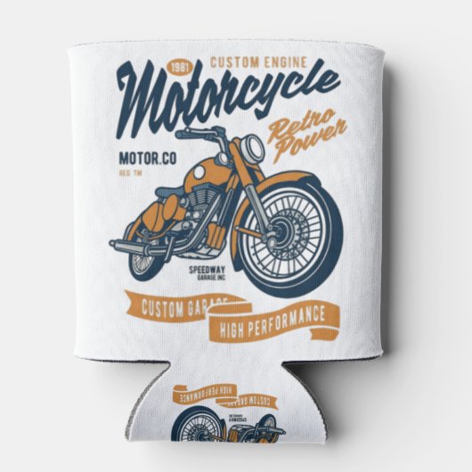 Motorfiets Retro Power Blikjeskoeler (Achterkant)