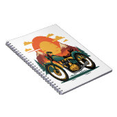 Motorfiets Retro  Zonsondergang Notitieboek (Rechterzijde)