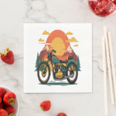 Motorfiets Retro Zonsondergang Servet (Insitu)