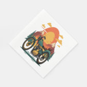Motorfiets Retro Zonsondergang Servet (Hoek)