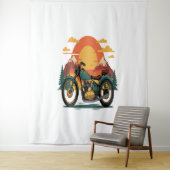 Motorfiets Retro  Zonsondergang Wandkleed (In situ)