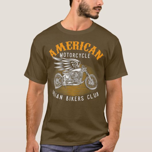 Motorfiets Rider American Motorcycle Indian Club T-shirt (Voorkant)