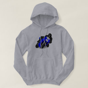 Motorfiets Rider Blue Street Bike Hoodie of Tshirt