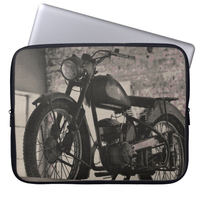Motorfiets Rider Laptop Sleeve (Voorkant)
