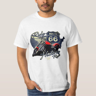 Motorfiets Rijd de Historische Route 66 Wegreis T- T-shirt