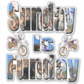 Motorfiets rijden op zondag, sticker (Voorkant)