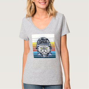 motorfiets rijdende kat Coole Mannen  T-shirt