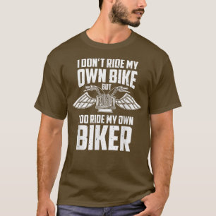 Motorfiets rijdt mijn eigen fietsvrouw t-shirt
