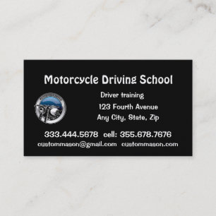 Motorfiets rijschool lessen visitekaartje