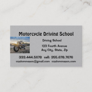 Motorfiets rijschool lessen visitekaartje