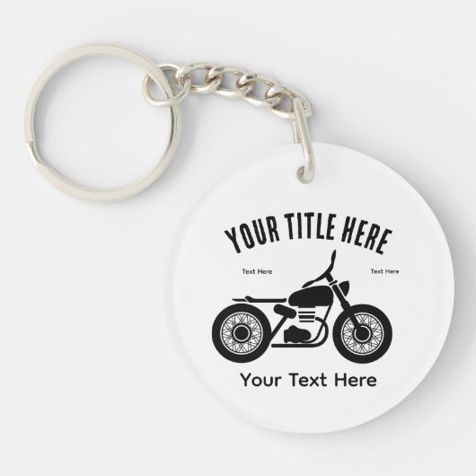 Motorfiets Rijsnelheid en Vrijheid Design Sleutelhanger (Voorkant)