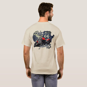 Motorfiets Rit de Historische Route 66 Wegreis T- T-shirt