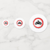 Motorfiets Ronde Verkeersbord Grunge Confetti (Achterkanten)