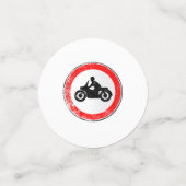 Motorfiets Ronde Verkeersbord Grunge Confetti (Kleine voorkant)