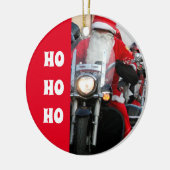Motorfiets Santa Claus Ho Ho Ho Keramisch Ornament (Links)