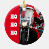 Motorfiets Santa Claus Ho Ho Ho Keramisch Ornament (Achterkant)