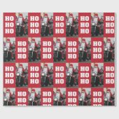 Motorfiets Santa foto met Ho Ho Ho Cadeaupapier (Vlak)