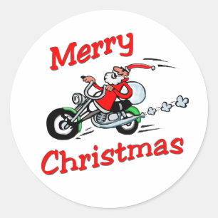 Motorfiets Santa Sticker