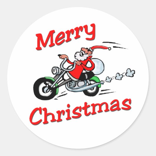 Motorfiets Santa Sticker (Voorkant)