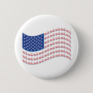 Motorfiets-schaduw-vlag-golf Ronde Button 5,7 Cm
