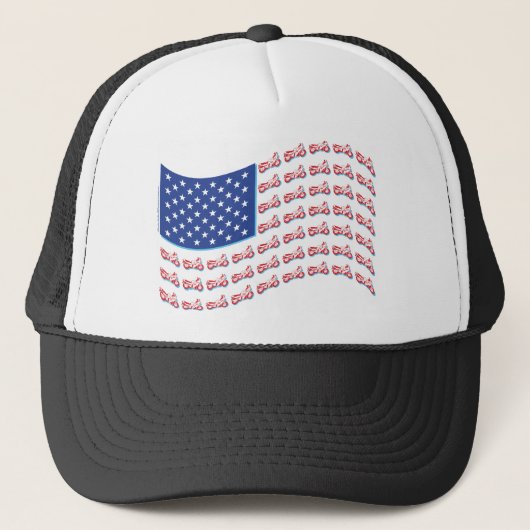 Motorfiets-schaduw-vlag-golf Trucker Pet (Voorkant)