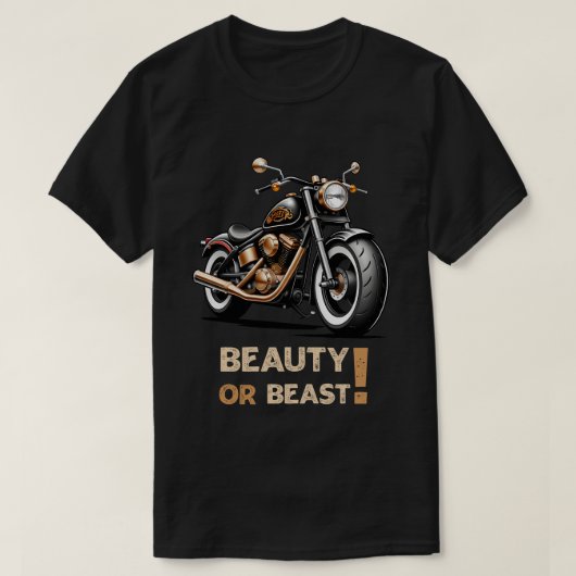 Motorfiets schoonheid of beest t-shirt (Design voorkant)