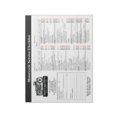 Motorfiets Service Checklist 8.5x11 Liggend Notitieblok (Linkerzijde)