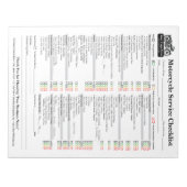 Motorfiets Service Checklist 8.5x11 Notitieblok (Voorkant)