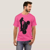 Motorfiets Shirt Motorfiets Wheelie Biker (Voorkant volledig)