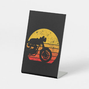 Motorfiets Shirt Retro T-shirt voor Cafe Ra Reclamebord Met Voetstuk