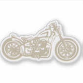  Motorfiets Silhouet Illustratie Sticker (Voorkant)