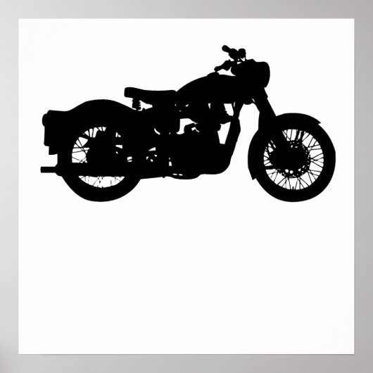  motorfiets Silhouette Poster (Voorkant)