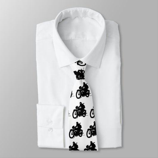  motorfiets Silhouette Silky Mannen Stropdas (Gebonden)