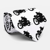  motorfiets Silhouette Silky Mannen Stropdas (Opgerold)